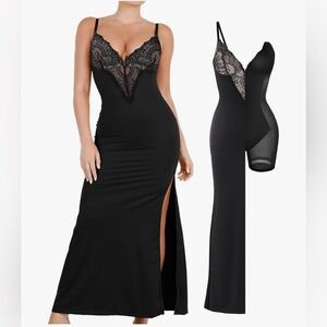 Elegant Black Lace Maxi Dress